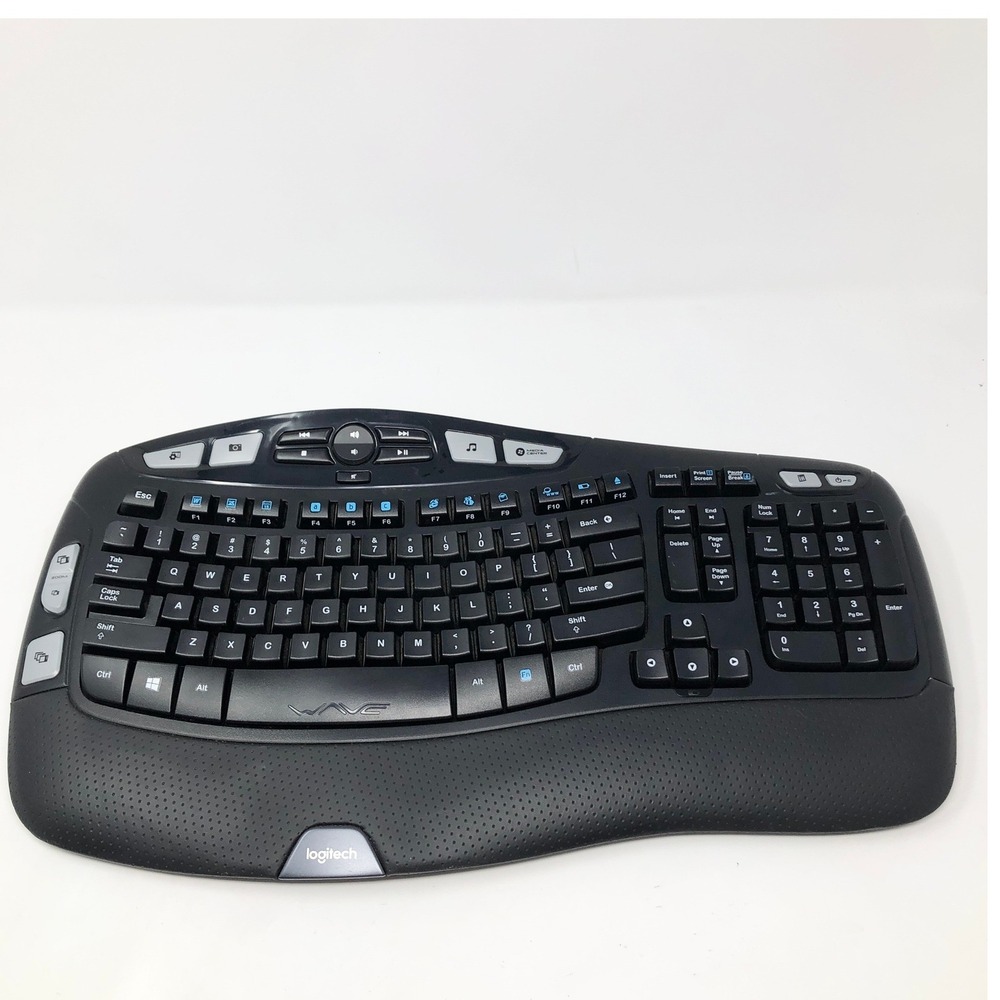 Logitech K350 Wireless Wave Ergonomic Keyboard Black No USB Receiver